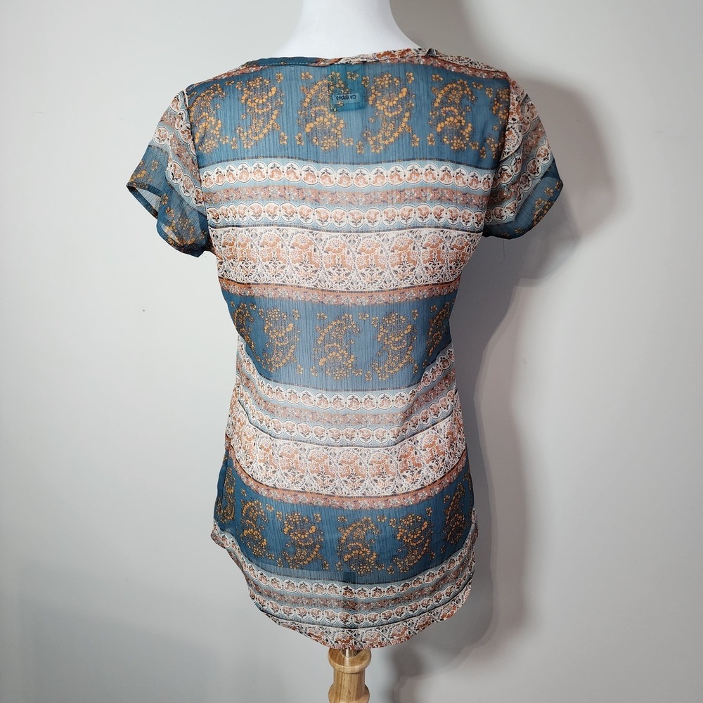 HIP Blouse Womens XS Sheer Lightweight Fairy Hippie Cottagecore Mesh Made In USA - Picture 3 of 11